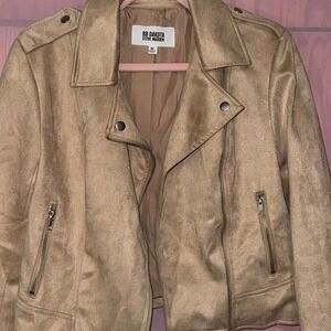 STEVE MADDEN Tan Soft Suede Moto Jacket